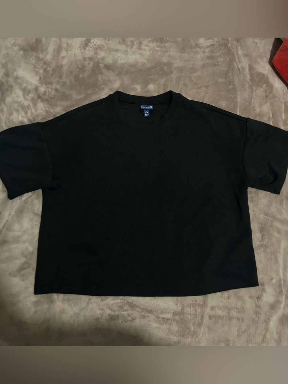 Women's Black Boxy Crewneck Sweatshirt